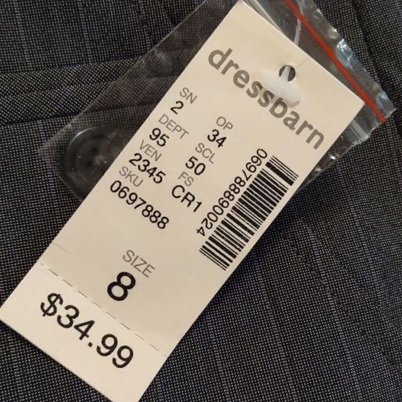 New Dressbarn‎ Women's Sz 8 Classic Signature fit gray dress pants purple stripe - Picture 5 of 9